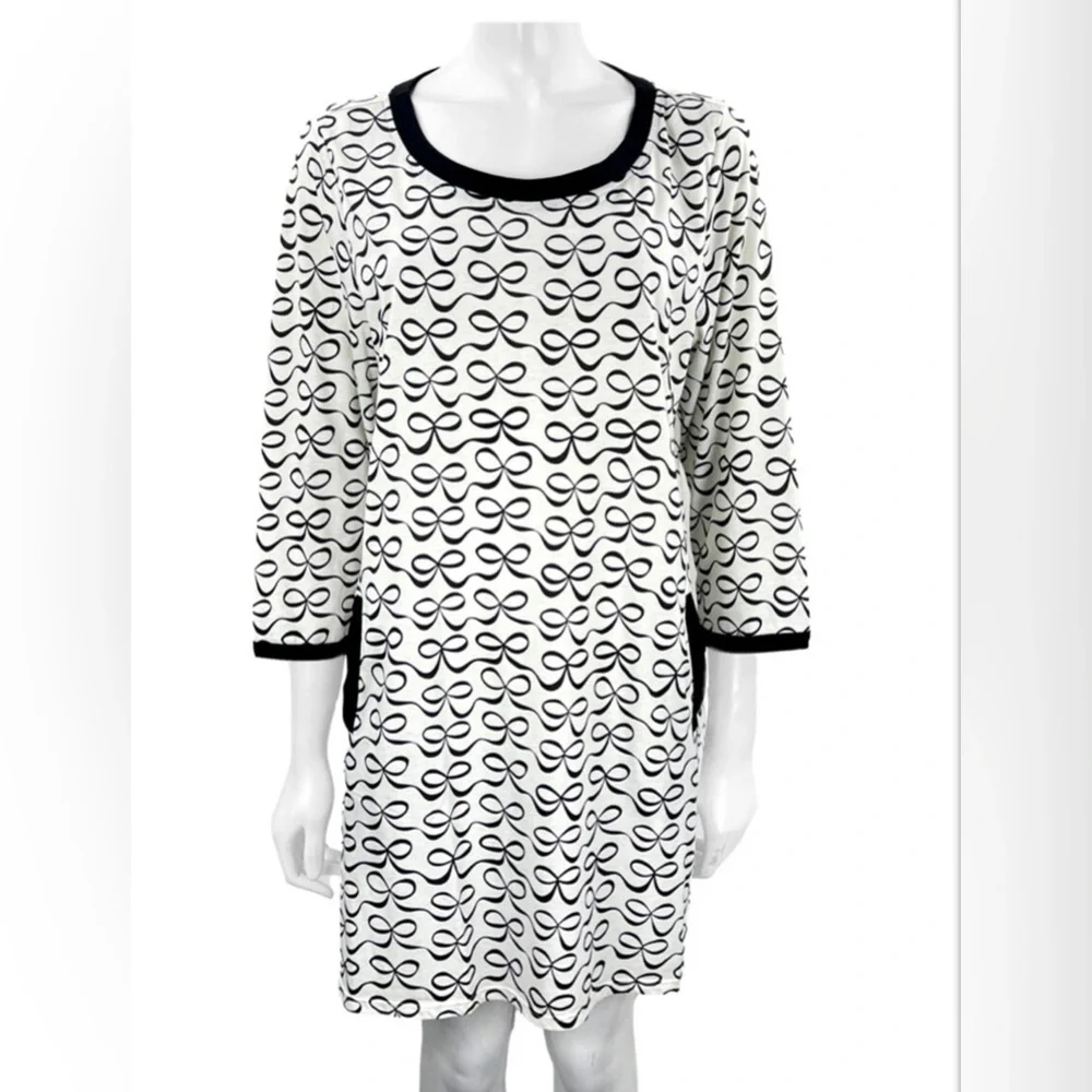 NWT! Kate Spade Dream a Little Dream Sleep Shirt Nightgown Black/White B…